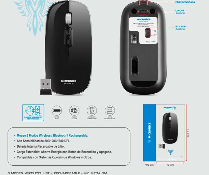 MOUSE MICRONICS PERONI 3 MIC M734-3M