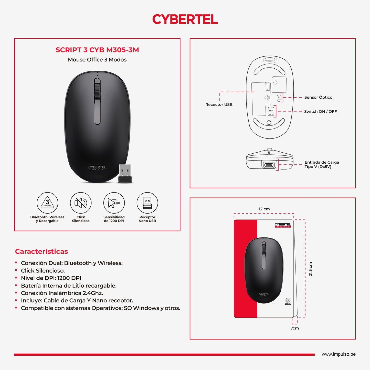 MOUSE CYBERTEL M305-3M