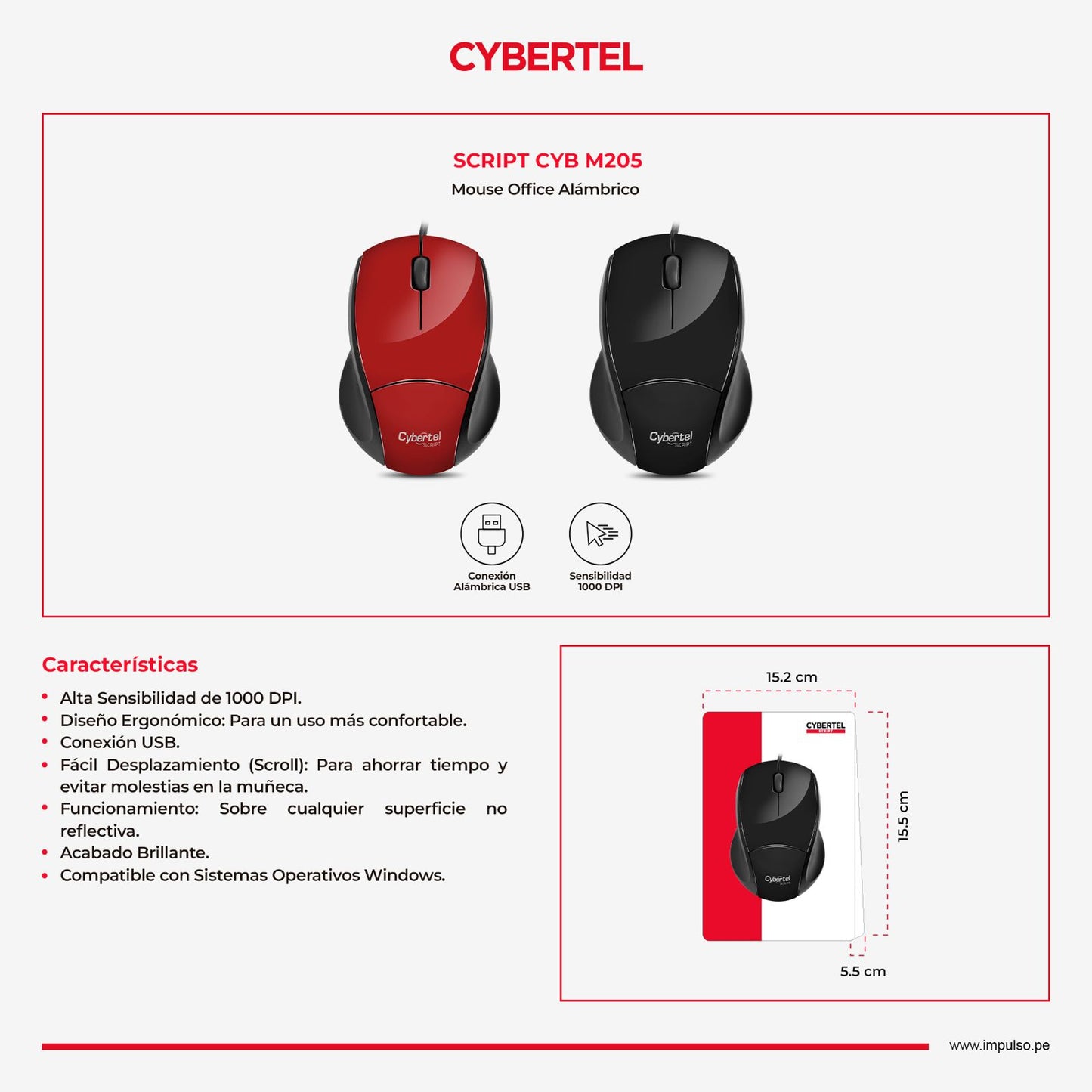 MOUSE CYBERTEL CYB M305-3